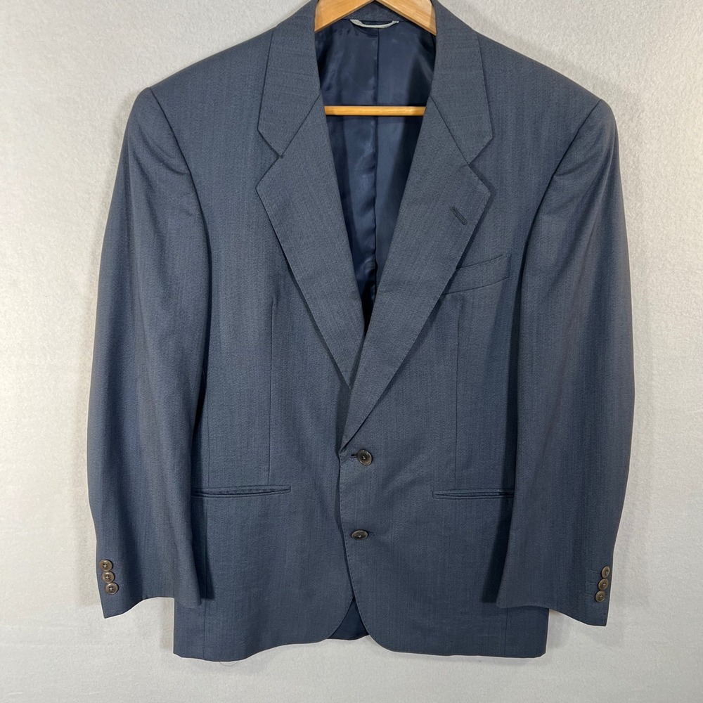 Vitale Barberis Canonico Wool‎ Blazer Gray Micro Herringbone Vintage HS&M 37S